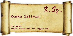 Komka Szilvia névjegykártya