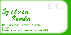 szilvia komka business card